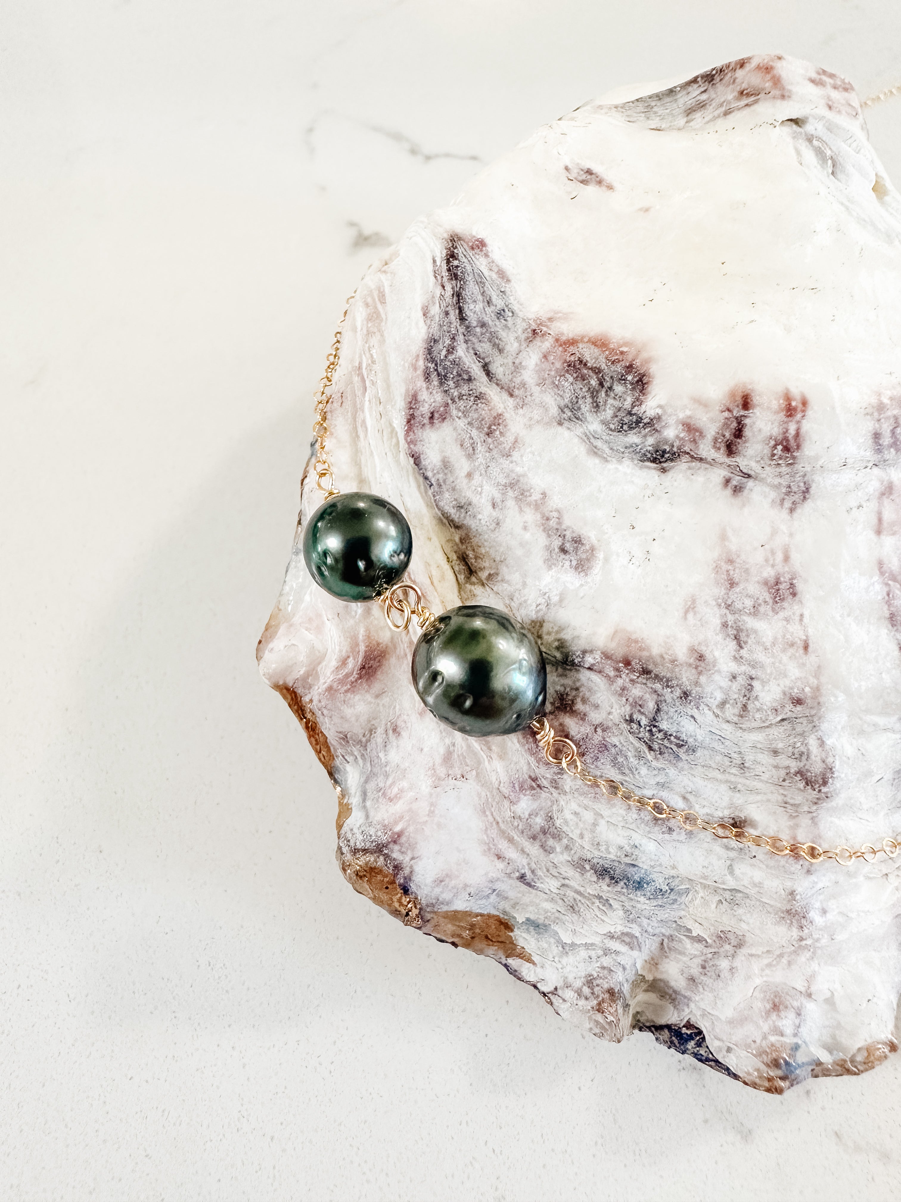 Two Pearls in a Pod Necklace