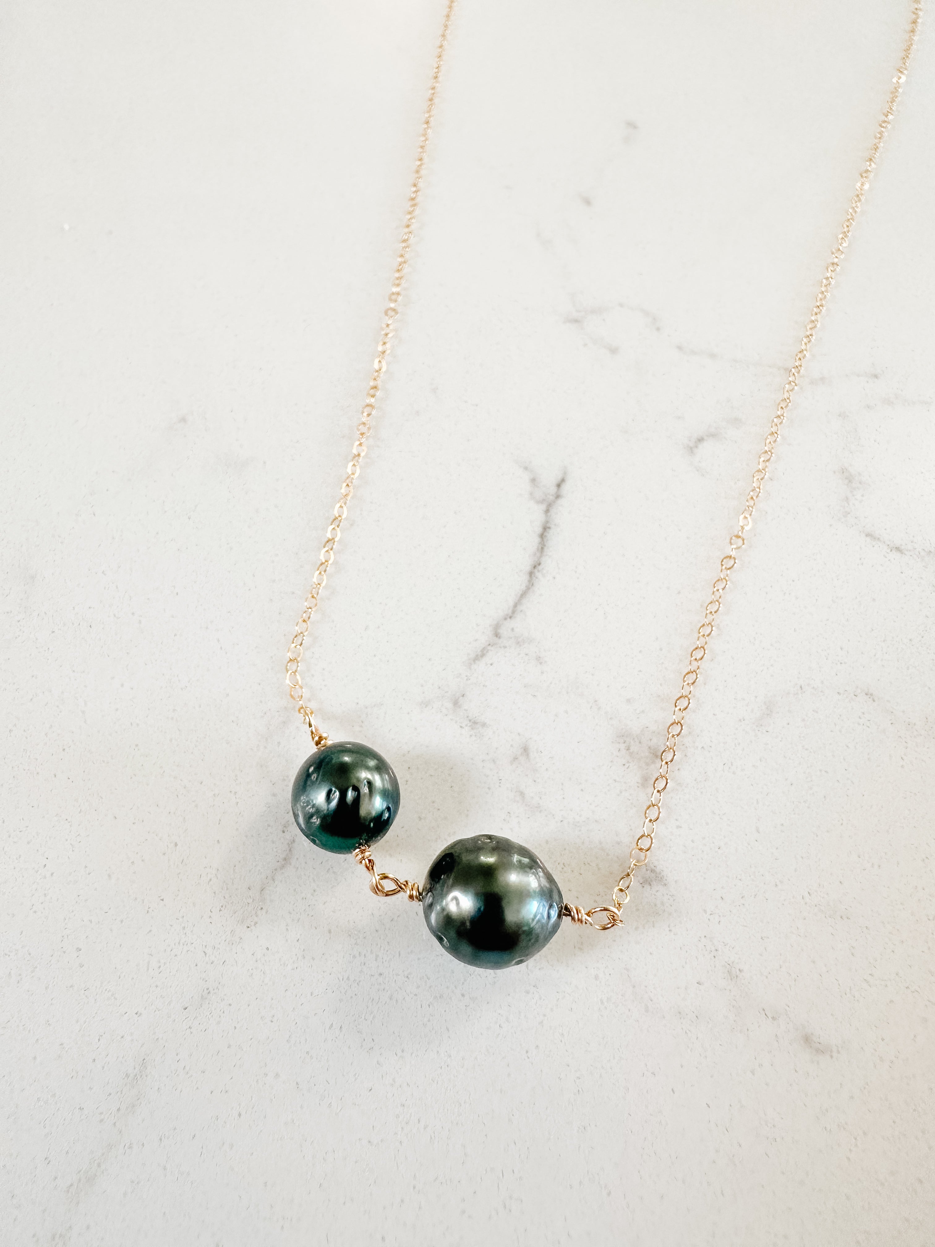 Two Pearls in a Pod Necklace