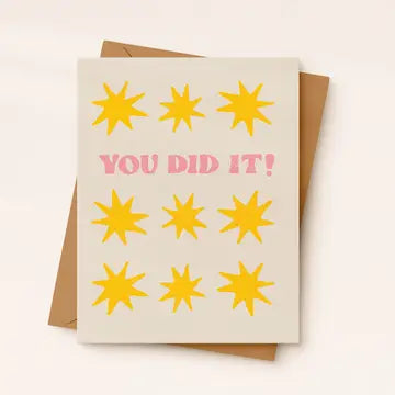 You Did It Star Card